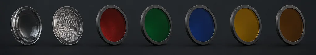 Color filters and lenses